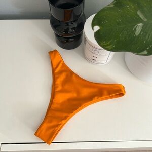 CANALUZ SWIM Mid Rise Bikini Bottom in Mango